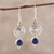 Lapis lazuli and citrine dangle earrings, 'Gemstone Swirl' - Swirl Pattern Lapis Lazuli and Citrine Dangle Earrings thumbail