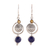 Lapis lazuli and citrine dangle earrings, 'Gemstone Swirl' - Swirl Pattern Lapis Lazuli and Citrine Dangle Earrings