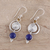 Lapis lazuli and citrine dangle earrings, 'Gemstone Swirl' - Swirl Pattern Lapis Lazuli and Citrine Dangle Earrings (image 2b) thumbail