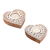 Mango wood tealight holders, 'Heart Blocks' (pair) - Heart-Shaped Mango Wood Tealight Holders from India (Pair)