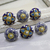 Ceramic knobs, 'Royal Garden' (set of 6) - Multicolored Floral Ceramic Knobs from India (Set of 6)