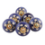 Ceramic knobs, 'Starry Brilliance' (set of 6) - Star Motif Ceramic Knobs from India (Set of 6) (image 2c) thumbail