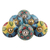 Ceramic knobs, 'Charming Globes' (set of 6) - Vibrant Floral Ceramic Knobs from India (Set of 6) (image 2d) thumbail