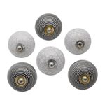 Ceramic knobs, 'Modern Homestead' (set of 6) - Black and White Modern Ceramic Knobs from India (Set of 6)