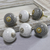 Ceramic knobs, 'Modern Homestead' (set of 6) - Black and White Modern Ceramic Knobs from India (Set of 6)