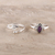 Amethyst and sterling silver rings, 'Royal Delight' (pair) - Amethyst and Sterling Silver Rings from India (Pair) (image 2) thumbail