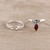 Ringe aus Granat und Sterlingsilber, (Paar) - Granat- und Sterlingsilberringe aus Indien (Paar)
