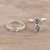 Ringe aus Blautopas und Sterlingsilber, (Paar) - Ringe aus Blautopas und Sterlingsilber aus Indien (Paar)