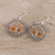 Carnelian dangle earrings, 'Tree Grandeur' - Tree Pattern Carnelian Dangle Earrings from India (image 2b) thumbail