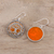 Carnelian dangle earrings, 'Tree Grandeur' - Tree Pattern Carnelian Dangle Earrings from India (image 2c) thumbail