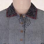 Block-printed cotton shirtdress, 'Dusky Elegance' - Block-Printed Cotton Shirtdress from India