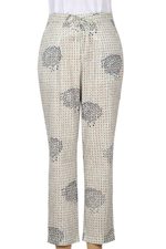 Block print cotton pants, 'Mumbai Muse' - Hand Block Printed Ivory Cotton Pants