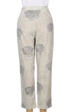 Block print cotton pants, 'Mumbai Muse' - Hand Block Printed Ivory Cotton Pants