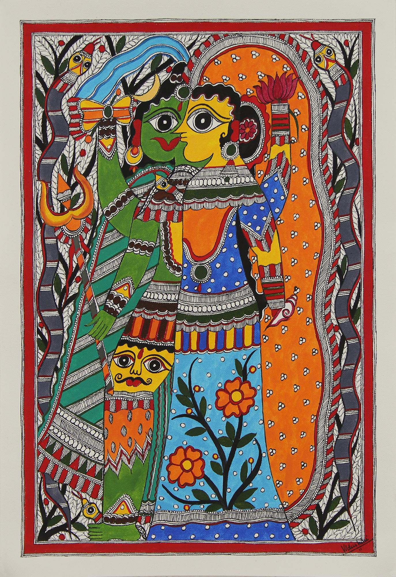 shiva madhubani painting