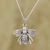 Sterling silver pendant necklace, 'Humming Bee' - Sterling Silver Bee Pendant Necklace from India (image 2) thumbail