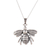 Sterling silver pendant necklace, 'Humming Bee' - Sterling Silver Bee Pendant Necklace from India thumbail