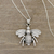 Sterling silver pendant necklace, 'Humming Bee' - Sterling Silver Bee Pendant Necklace from India (image 2b) thumbail