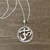 Sterling silver pendant necklace, 'Meditative Medallion' - Sterling Silver Om Pendant Necklace from India (image 2b) thumbail