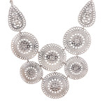 Sterling silver statement necklace, 'Regal Medallions' - Sterling Silver Medallion Statement Necklace from India