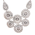 Sterling silver statement necklace, 'Regal Medallions' - Sterling Silver Medallion Statement Necklace from India thumbail