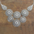 Sterling silver statement necklace, 'Regal Medallions' - Sterling Silver Medallion Statement Necklace from India (image 2b) thumbail