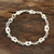 Sterling silver link bracelet, 'Glistening Knots' - Knot Pattern Sterling Silver Link Bracelet from India (image 2) thumbail