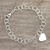 Sterling silver link bracelet, 'Many Hearts' - Heart-Shaped Sterling Silver Link Bracelet from India (image 2) thumbail