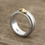 Sterling silver spinner ring, 'Traveling Hearts' - Heart Motif Sterling Silver and Brass Spinner Ring (image 2b) thumbail