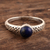 Lapis lazuli solitaire ring, 'Royal Round' - Lapis Lazuli Solitaire Ring Crafted in India