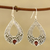 Garnet dangle earrings, 'Glorious Delight' - Drop-Shaped Garnet Dangle Earrings from India thumbail