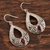 Garnet dangle earrings, 'Glorious Delight' - Drop-Shaped Garnet Dangle Earrings from India (image 2b) thumbail