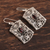 Garnet dangle earrings, 'Gorgeous Frames' - Openwork Pattern Garnet Dangle Earrings from India (image 2b) thumbail