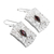 Garnet dangle earrings, 'Gorgeous Frames' - Openwork Pattern Garnet Dangle Earrings from India (image 2c) thumbail