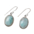 Larimar dangle earrings, 'Oval Expanse' - Oval Larimar Dangle Earrings from India