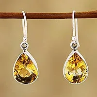 Featured review for Citrine dangle earrings, Yellow Glimmer