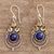 Pendientes colgantes de citrino y lapislázuli - Pendientes colgantes de citrino y lapislázuli de artesanos indios