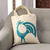 Cotton shoulder bag, 'Peacock Pose in Teal' - Embroidered Peacock Cotton Shoulder Bag in Teal from India thumbail
