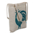 Cotton shoulder bag, 'Peacock Pose in Teal' - Embroidered Peacock Cotton Shoulder Bag in Teal from India (image 2b) thumbail