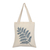 Umhängetasche aus Baumwolle, „Ferny Frond in Azure“ – Umhängetasche aus bestickter Baumwolle mit azurblauem Farnmuster