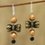 Ceramic dangle earrings, 'Damaru' - Drum-Shaped Ceramic Dangle Earrings from Indi thumbail