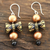 Ceramic dangle earrings, 'Damaru' - Drum-Shaped Ceramic Dangle Earrings from Indi (image 2b) thumbail