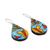 Ceramic dangle earrings, 'Song of Autumn' - Hand-Painted Teardrop Ceramic Dangle Earrings from India (image 2c) thumbail