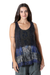 Rayon high-low tank top, 'Blue Fusion' - Tie-Dyed Blue Rayon High Low Tank Top (image 2a) thumbail