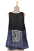 Rayon high-low tank top, 'Blue Fusion' - Tie-Dyed Blue Rayon High Low Tank Top