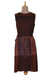 Rayon dress, 'Russet Fusion' - Russet and Graphite A-Line Wrap Dress