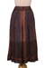 Falda de rayón con volantes - Falda de rayón teñida y bordada de la India