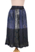 Rayon peasant skirt, 'Tapestry' - Embroidered Rayon Print Peasant Skirt in Blue and Grey (image 2a) thumbail