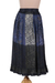 Rayon peasant skirt, 'Tapestry' - Embroidered Rayon Print Peasant Skirt in Blue and Grey (image 2b) thumbail