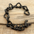 Ebony wood link bracelet, 'Connection of Hearts' - Heart Motif Ebony Wood Link Bracelet from India