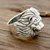 Men's sterling silver ring, 'King's Roar' - Men's Sterling Silver Lion Ring from India